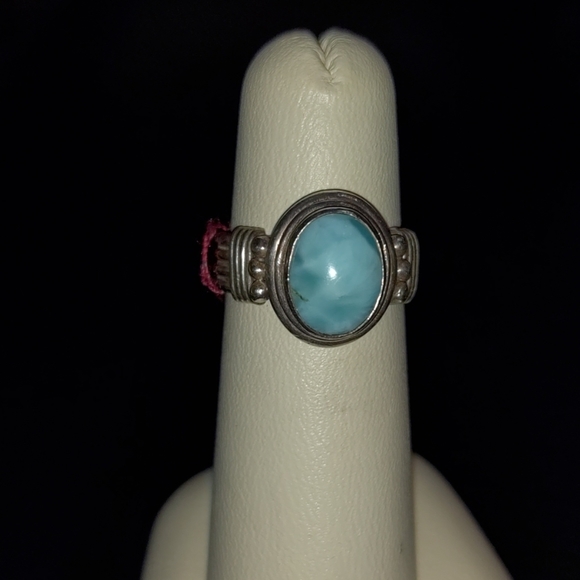 Sterling Silver with a Larimar Stone Ring - Picture 2 of 4